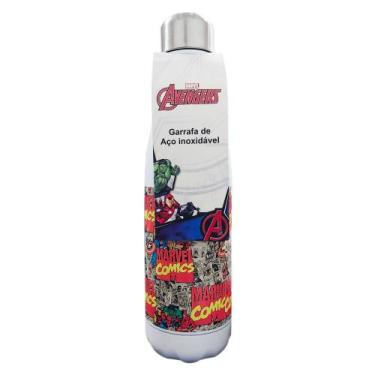 Imagem de Garrafa De Água Aço Inoxidável Marvel Comics Avengers - Luxcel, Branco