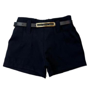 Imagem de Short Feminino Infantil Look Blogueirinha + Cinto Meninas Luxo Kids - 
