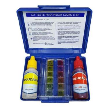 Imagem de Kit Medidor Cloro e Ph Para Análise Água de Piscinas Estojo Piscinas -