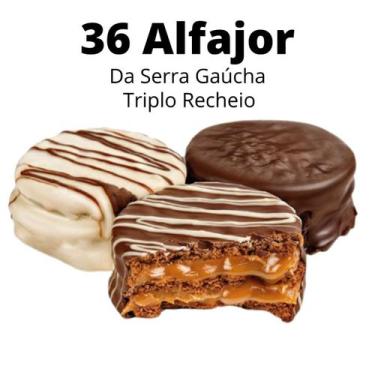 Imagem de 30 Alfajor  3 Sabores - 6 Caixas com 6 Unidades  2Kg - Gramado Alfajor