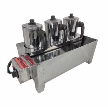 Imagem de Esterilizador em Inox Banho Maria 3 Bules Leite e Café - Record,  220v