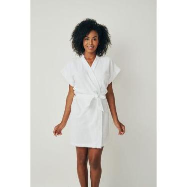 Imagem de Roupão Felpudo Adulto Feminino Curto Havai Liso Para Piscina Praia Nat