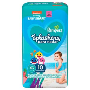 Imagem de Fralda Pampers Splashers para Nadar Baby Shark XG com 10 Unidades Desc