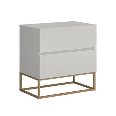 Imagem de Mesa de Cabeceira Para Quarto Com 2 Gavetas Eros 45cm Estilo Industria