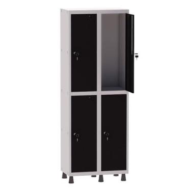 Imagem de Armário Guarda Volume Locker Roupeiro 2 Vãos 4 Portas Aço GRF502/4 Cin