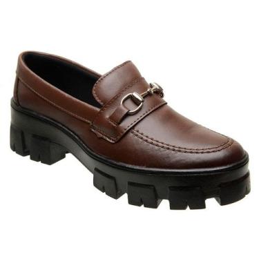 Imagem de Mocassim Tratorado Feminino Oxford Básico Confortável Blogueira Macio 