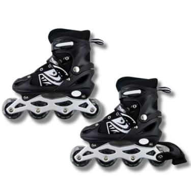 Imagem de Patins Infantil de 4 Rodas com Freio, Preto