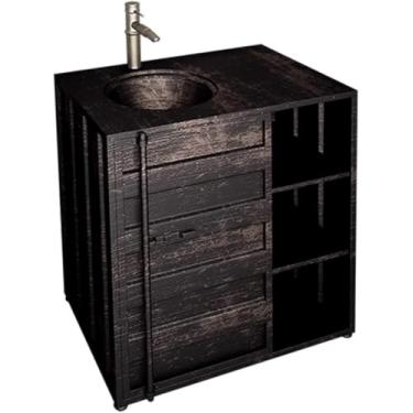 Imagem de Unidade de penteadeira com conjunto de pia, unidade moderna sob a pia, unidade de banheiro estilo industrial, A, 65 × 46 × 85 cm