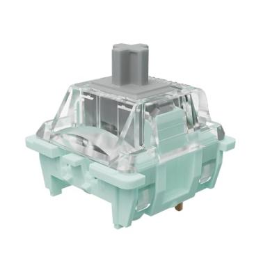 Imagem de Interruptor de teclado Gateron Jade Series 3.0 prata, mola linear de 3 pinos 45gf de dois estágios, interruptores pré-lubrificados, para teclados mecânicos MX Gaming (prata, 45 peças)