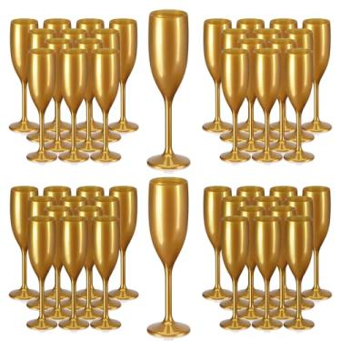 Imagem de Taças acrílicas de champanhe para torrar, taças inquebráveis de barra de mimosa, copos de vinho, taças de champanhe vintage, taças de champanhe com haste 153 g para chá de panela de aniversário de