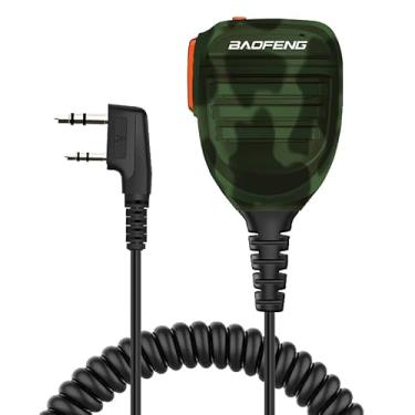 Imagem de BAOFENG BF-F8HP Microfone alto-falante à prova d'água para rádio portátil atualização do microfone BF original para GMRS GM-5RH 2Pin K Mic Camo compatível com rádio UV-K5 GRMS GM-5RH
