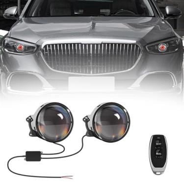 Imagem de Faróis de olho de demônio, luz de olhos de diabo para carros, luzes de olho grandes dinâmicas, luz led de olho para carro, olhos de carro, faróis de 12v de carro de olho de diabo dinâmico led, fa