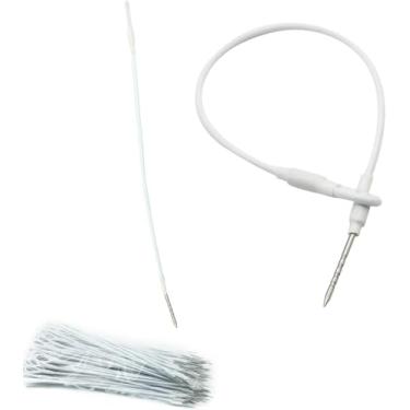 Imagem de 100 etiquetas de segurança laço de fio para etiqueta de segurança, mini etiqueta EAS prevenção de perda sistemas antifurto comprimento 17 cm corda anti-roubo