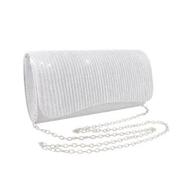 Imagem de FWQJY Bolsas de mão femininas para noite, Prata