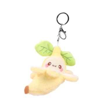 Imagem de simhoa Pingente de Banana de Pelúcia Chaveiro Bonito Brinquedo de Pelúcia de Frutas Engraçado Decoração de Festa Chaveiro de Carro Boneca de Banana para, Amarelo