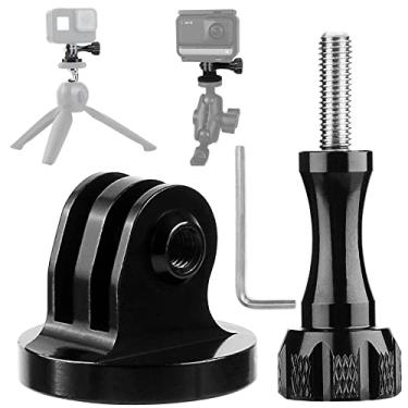 Imagem de Niewalda Adaptador de montagem de tripé de alumínio, suporte adaptador de tripé, compatível com câmeras de ação GoPro Hero 9, 8, 7, 6, 5, 4, DJI Osmo, Sjcam, Xiaoyi