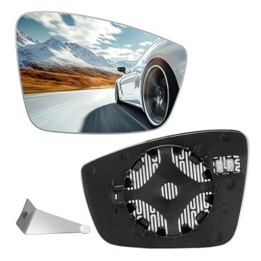 Imagem de SYKRSS Espelho de vidro aquecido do lado direito do passageiro 561857522A compatível com Volkswagen VW Passat Beetle Jetta 2011-2018, retrovisor do lado direito, espelho retrovisor de vidro convexo