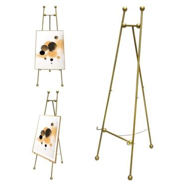 Imagem de JIANZHUO Cavalete De Chão De 58 Polegadas Para Exibição De Placa De Casamento, Cavaletes De Ferro Ajustáveis Para Artes E Ofícios, Suporte De Cavalete De Metal Com Suporte De Corrente Para Espelho (