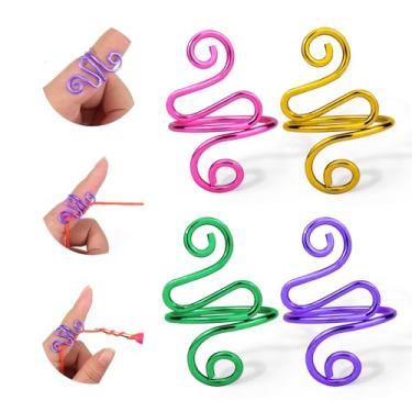 Imagem de Vodolo Anel de crochê, anel de tensão ajustável de ouro 4 peças para crochê em forma de pavão, anel de dedo aberto para mãe, avó, dia de Ação de Graças, presentes para guia de fio de dedo, acessórios