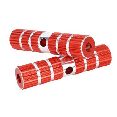 Imagem de Ciclo Pedals Peds de Descanso para Os Pés do Eixo, Alumínio da Liga de Alumínio Pin Pegs 10cm, Design Ergonômico, Compatível Com Bicicletas de Montanha (Vermelho)