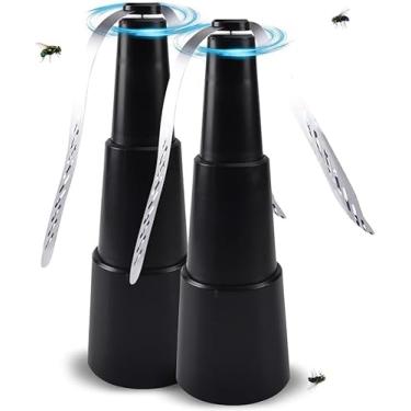 Imagem de Ventilador Repelente de Mesa Retrátil de Plastico Preto (Pilha) 8cm x 8cm x 26cm