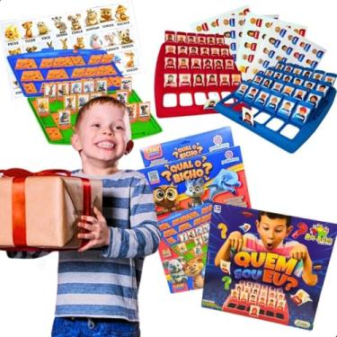 Imagem de Combo Jogos Tabuleiro Quem Sou Eu Qual é o Bicho Brinquedo Infantil Criatividade Raciocínio Desafio Adivinhação Aprendizado Divertido para Meninos e Meninas