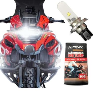 Imagem de Lampada Farol De Led Moto H4 Farol H4 6500k Super branca Efeito Xenon 