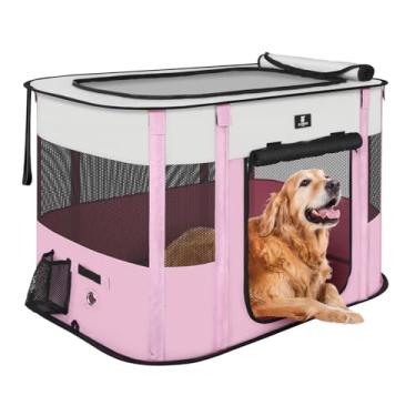 Imagem de X-ZONE PET Cercadinho para cães, caneta portátil para animais de estimação para gatos, caixa de canil para barraca de exercícios dobrável, ótimo para uso interno em viagens ao ar livre, acam
