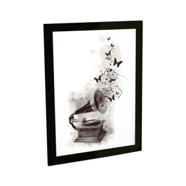 Imagem de Quadro Decorativo Musica Tocador De Discos Vinil Retro Quarto Sala Decoração Poster