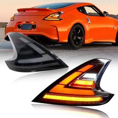 Imagem de Conjunto de luzes traseiras adequado para Nissan 370Z Z34 2009-2020 Luzes traseiras LED com partida dinâmica Plug and Play e par de montagem de luz traseira de fluxo de direção