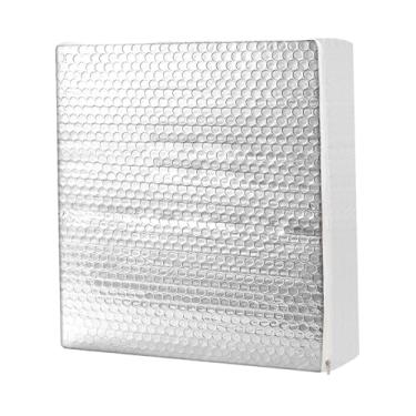 Imagem de Isolador de ventilação para trailer, capa de claraboia para trailer, sombra de claraboia universal com superfície refletiva e zíper para ventilação (35,5 x 35,5 x 17,8 cm)