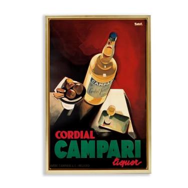 Imagem de Stupell Industries Arte de parede vintage Campari Wine Gold Floater Canvas Floater, design por Marcus Jules, 21 x 31