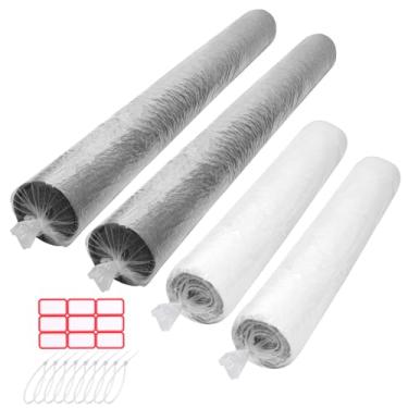 Imagem de HFKPJRT Bolsa de armazenamento de tapete de 4 peças, sacos de plástico jumbo para armazenamento de tapetes de até 23 x 30 e 1,8 x 2,5 m, bolsa de carpete resistente de 4,7 mm com laços de zíper e