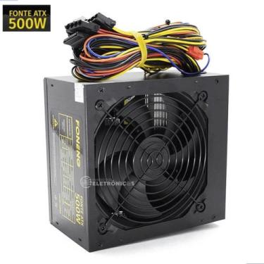 Imagem de Fonte ATX 500W Bivolt Ideal para PCs de Jogo e Montagem, com Conectore