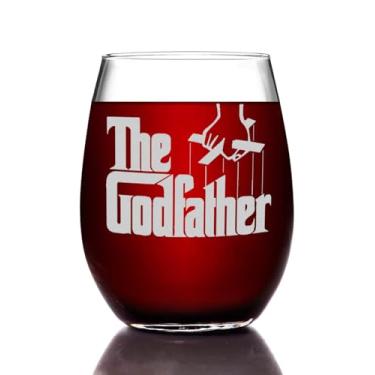 Imagem de Taça de vinho sem haste gravada The Godfather - Oficialmente licenciada, qualidade premium, feita à mão, 425 g - Presente colecionável perfeito para entusiastas de filmes, aniversários e ocasiões
