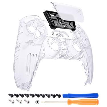 Imagem de eXtremeRate Capa transparente para touchpad frontal para controle PS5, capa de substituição DIY para controle PS5, placa frontal personalizada para controle Playstation 5