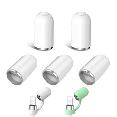 Imagem de DAXINGXING Tampa magnética de substituição para Apple Pencil (5 peças) para Apple Pencil 1ª geração com capa protetora de silicone, capa de caneta anti-arremesso