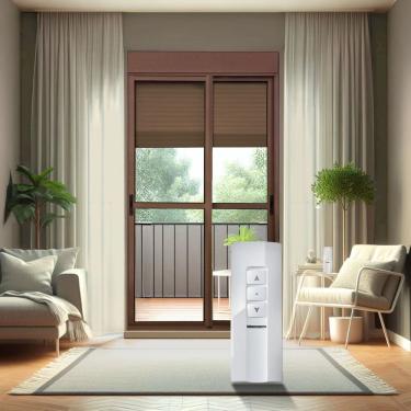 Imagem de Porta De Correr Com Persiana Integrada Correr Com Motor E Controle Remoto 2 Folhas Móveis 230 X 200 Corten