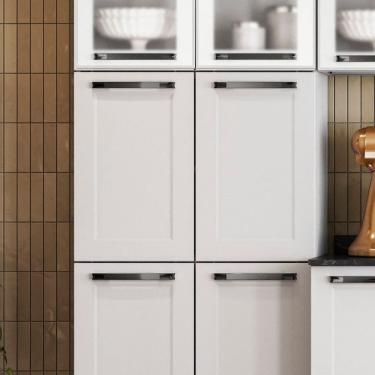 Imagem de Paneleiro Duplo Em Aço 6 Portas 2 Portas Em Vidro Branco Neve