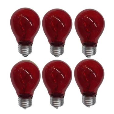 Imagem de Lâmpada Incandescente A19 E-27 Vermelha 6 Pçs - NARDSEXPRESS