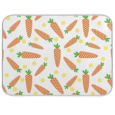 Imagem de OTVEE Tapete De Secagem Pratos Easter Checkered Carrots, 18 X 24 Polegadas, Macio, Dobrável, Absorvente, Escorredor Pratos/Escorredor Para Bancada Cozinha