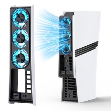 Imagem de Cooling Fan for PS5 Pro Disc & Digital Edition – Dual-Speed External Cooler with Intelligent Temperature Control, Adjustable Fan Speeds, Extra USB 3.0 Port – Not for Standard PS5 or PS5 Slim