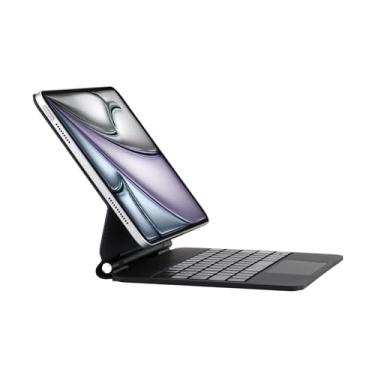 Imagem de QUARK Capa Com Teclado Para Ipad Air 13" (M3 2025 / M2 2024) E Pro 12,9" (6ª/5ª/4ª/3ª Geração), Magic Trackpad Multitoque, Retroiluminado, Preto