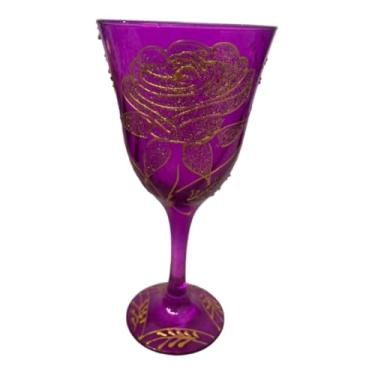 Imagem de Meta Atacado, Taça Pomba Gira em Vidro Altar Oferenda - Escolha a Cor Cor:Lírio Rosa Roxa Luxo 300 ml