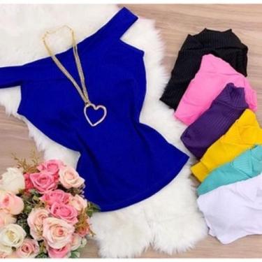 Imagem de Blusa canelada ombro a ombro cavada moda blogueira - Filo modas, Branc