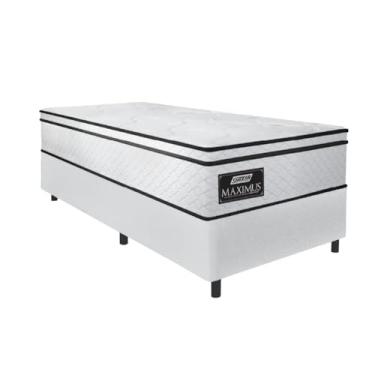 Imagem de Cama Box Solteiro Gazin Colchão Molas Ensacadas 88x188x62cm New Branco