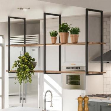 Imagem de Prateleira Industrial Multiuso de Teto Lenise Madeira - CASA H