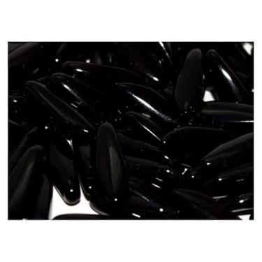 Imagem de 100 contas de adaga 5 x 16 mm, preto, vidro tcheco