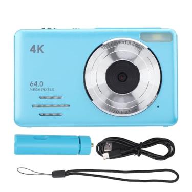 Imagem de Câmera digital 4K 64MP com 18x de zoom digital foco compacto câmera pequena filtros vários filtros gravar fotografia de tempo lenta (Azul)