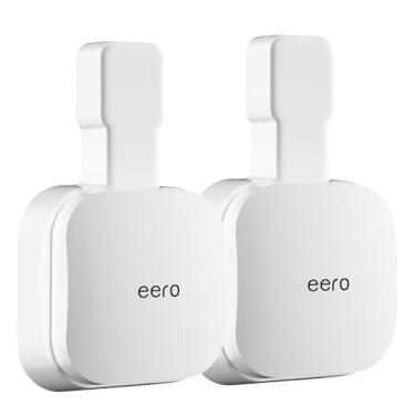 Imagem de Suporte de tomada de parede compatível com sistema Wi-Fi eero Pro 6e/Pro 6 Mesh, gerenciamento de cabos integrado, sem fios bagunçados, economia de espaço (pacote com 2)